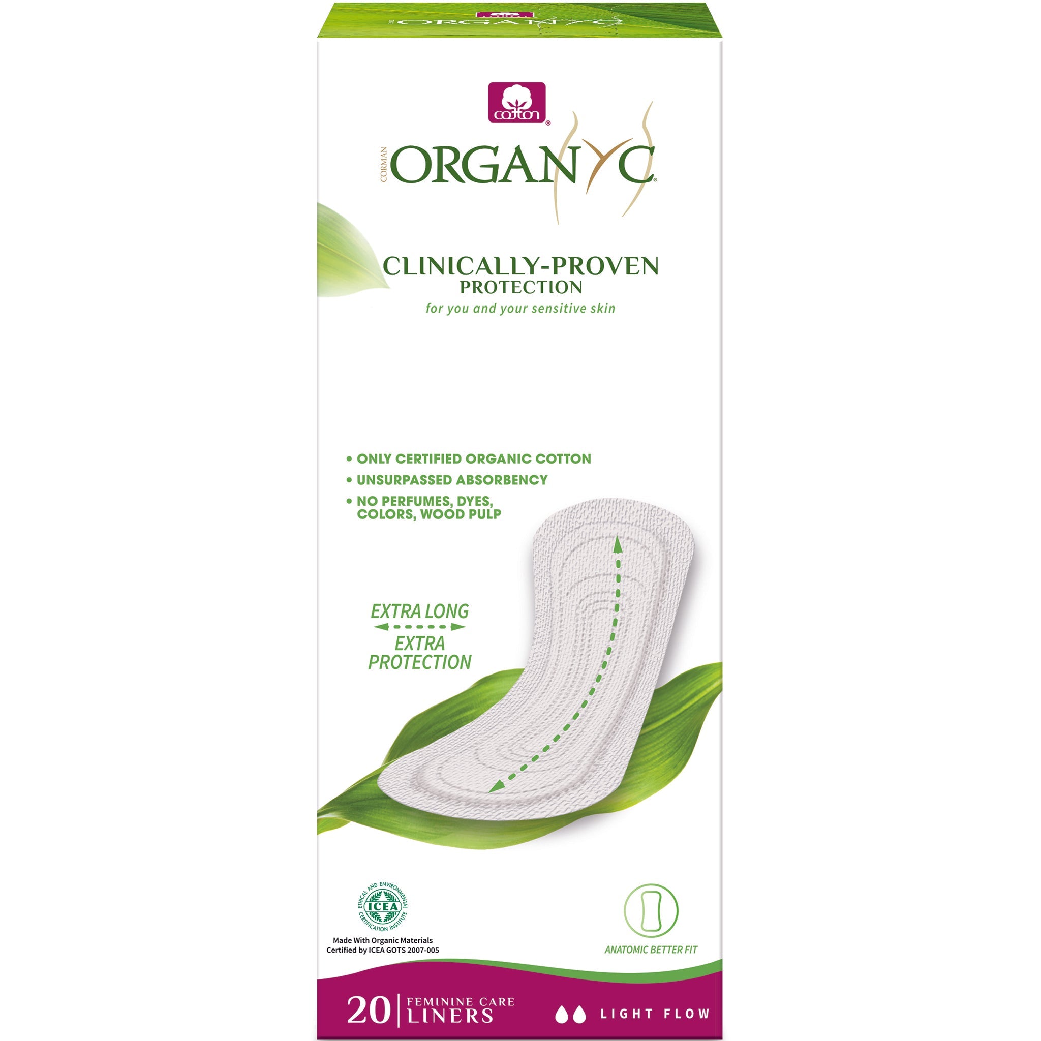 Organic Cotton Panty Liners Flat Extra-Long - Moderate - mypure.co.uk