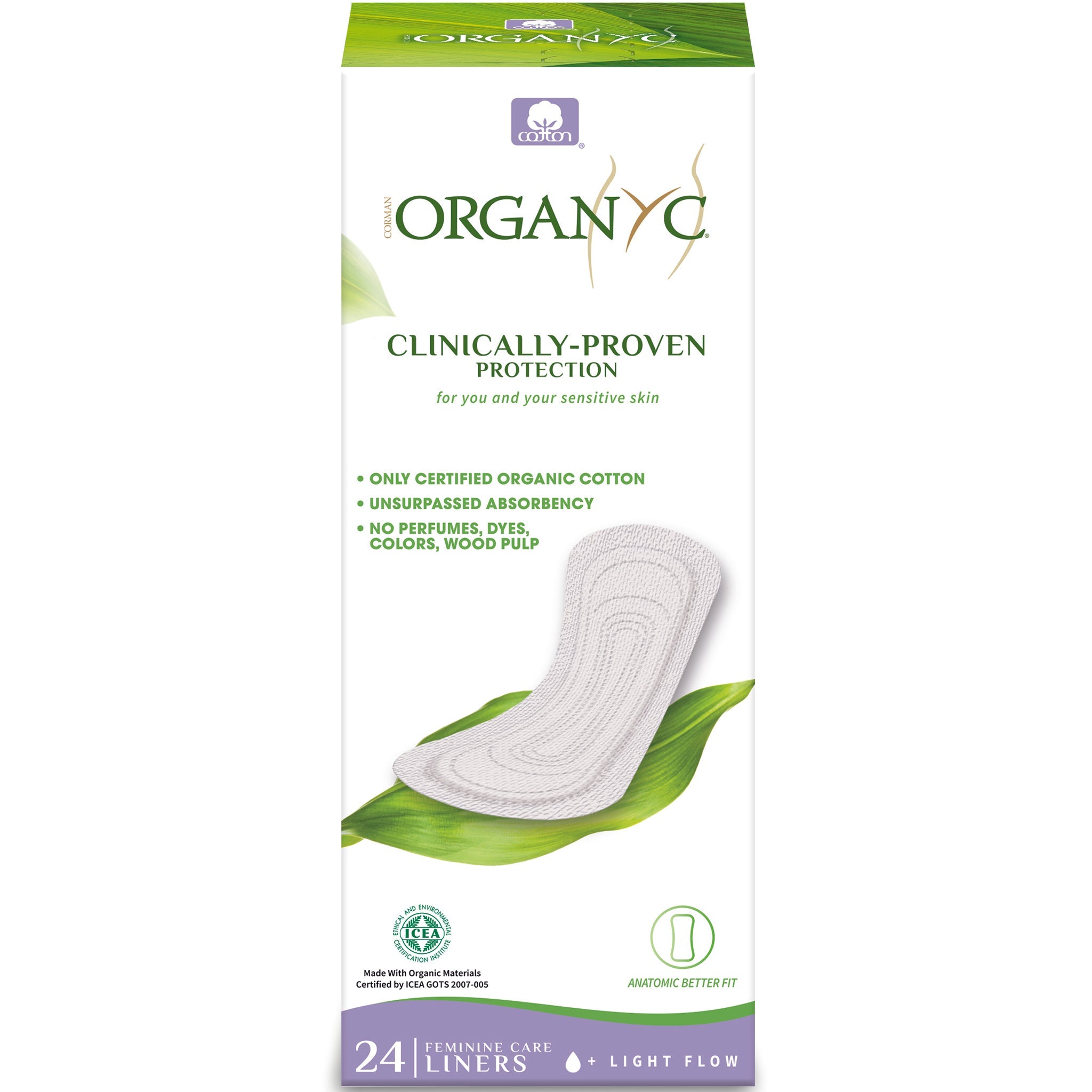 Organic Cotton Panty Liners Flat Light Flow - Moderate - mypure.co.uk