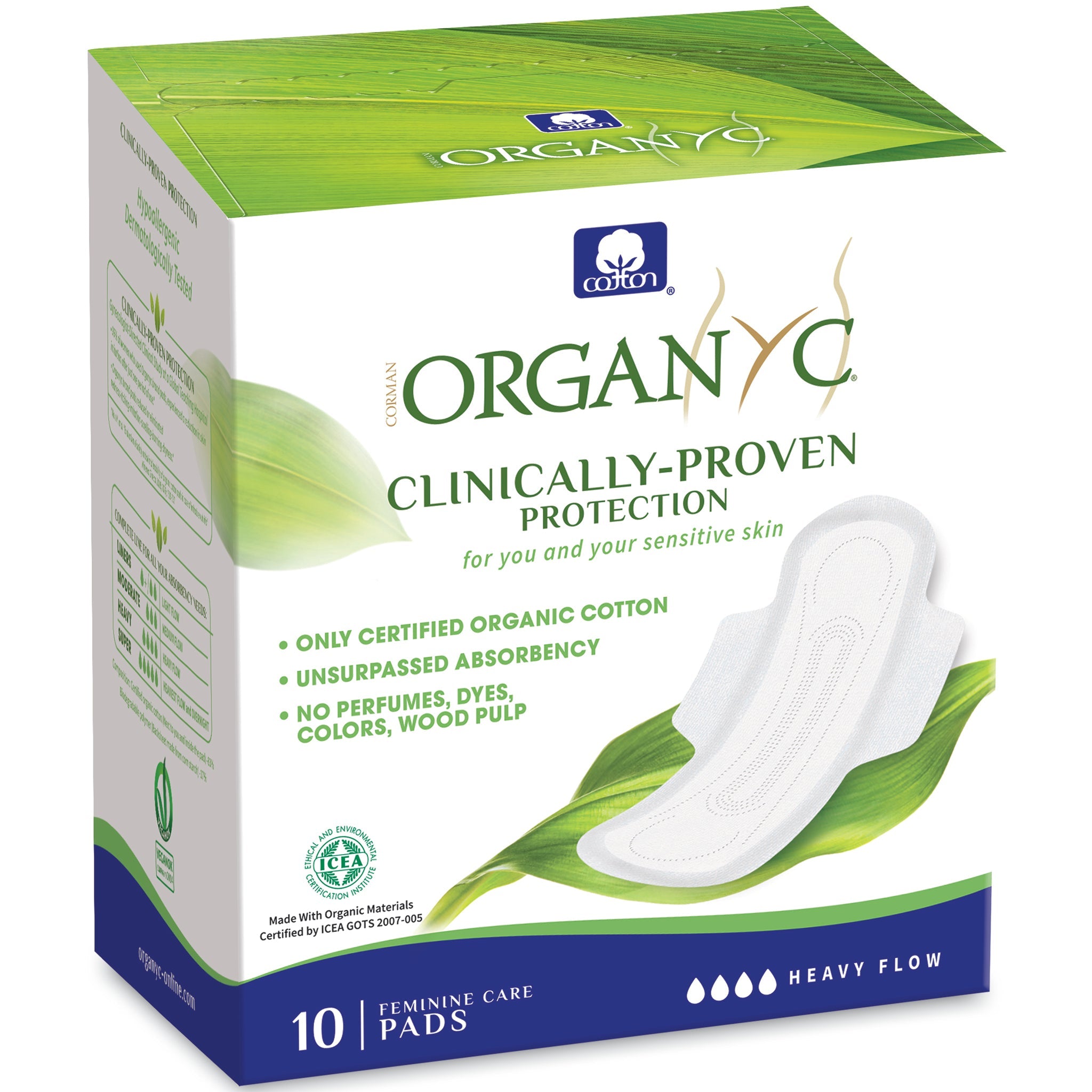 Organic Cotton Sanitary Pads Folded Heavy Flow - mypure.co.uk