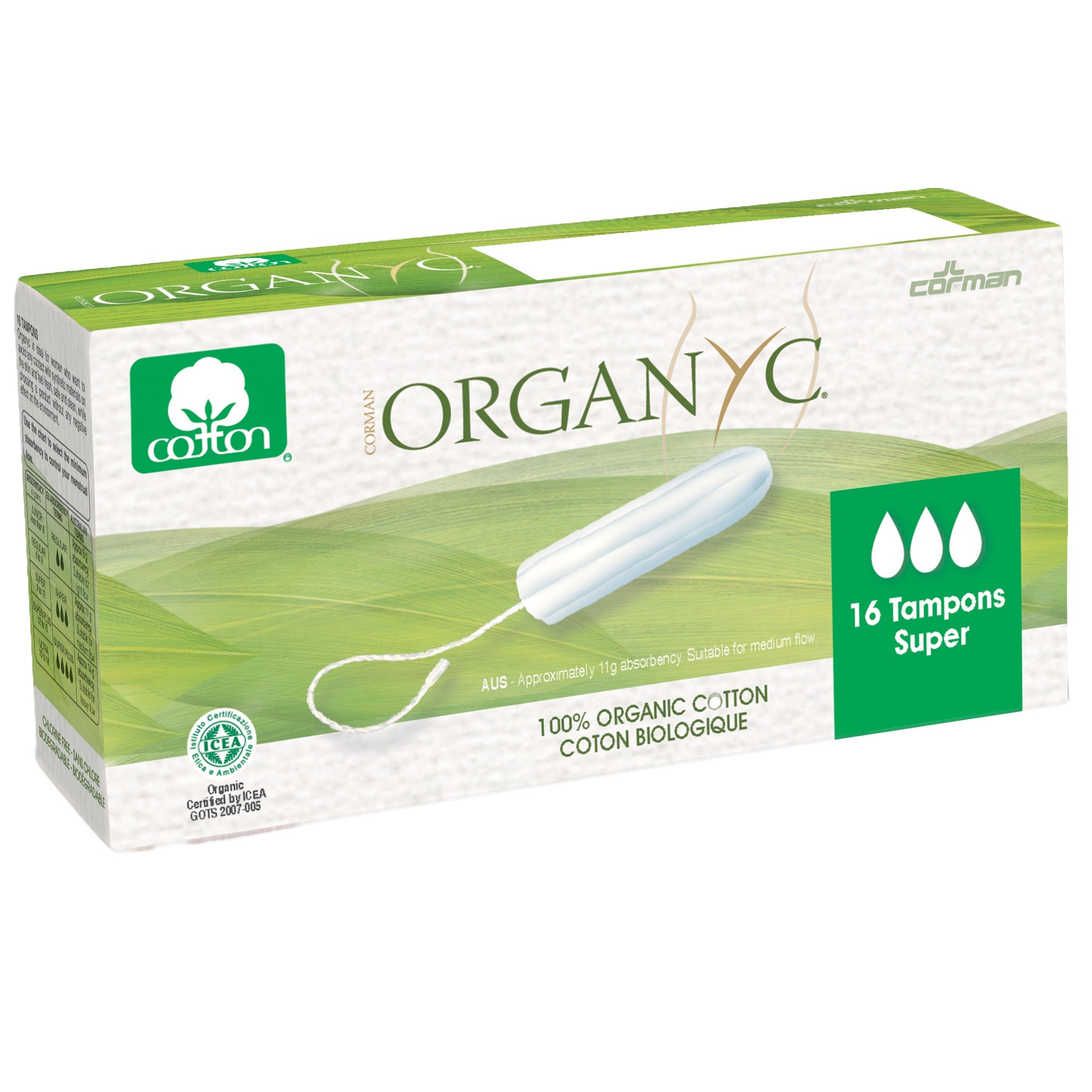 Organic Cotton Tampons Super - mypure.co.uk