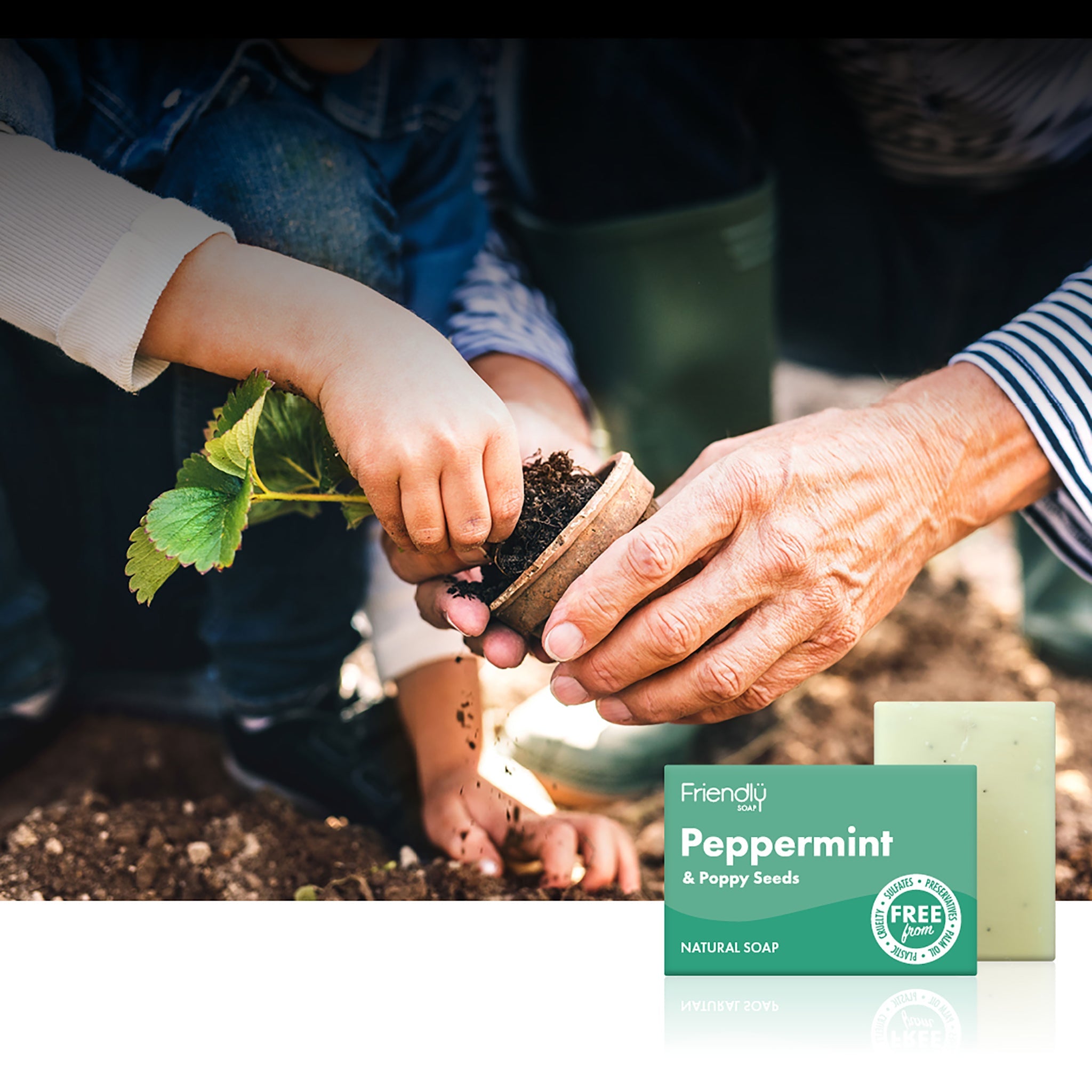 Peppermint & Poppy Seed Soap Bar - mypure.co.uk