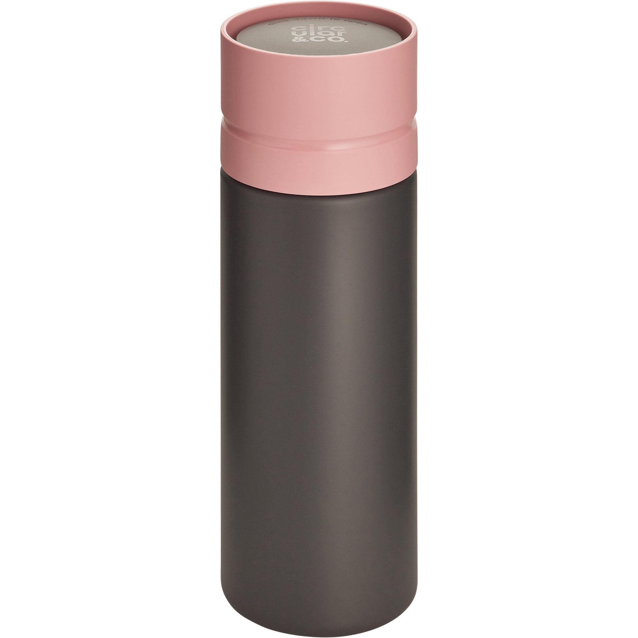 Reusable Water Bottle - Grey & Pink 12oz - mypure.co.uk