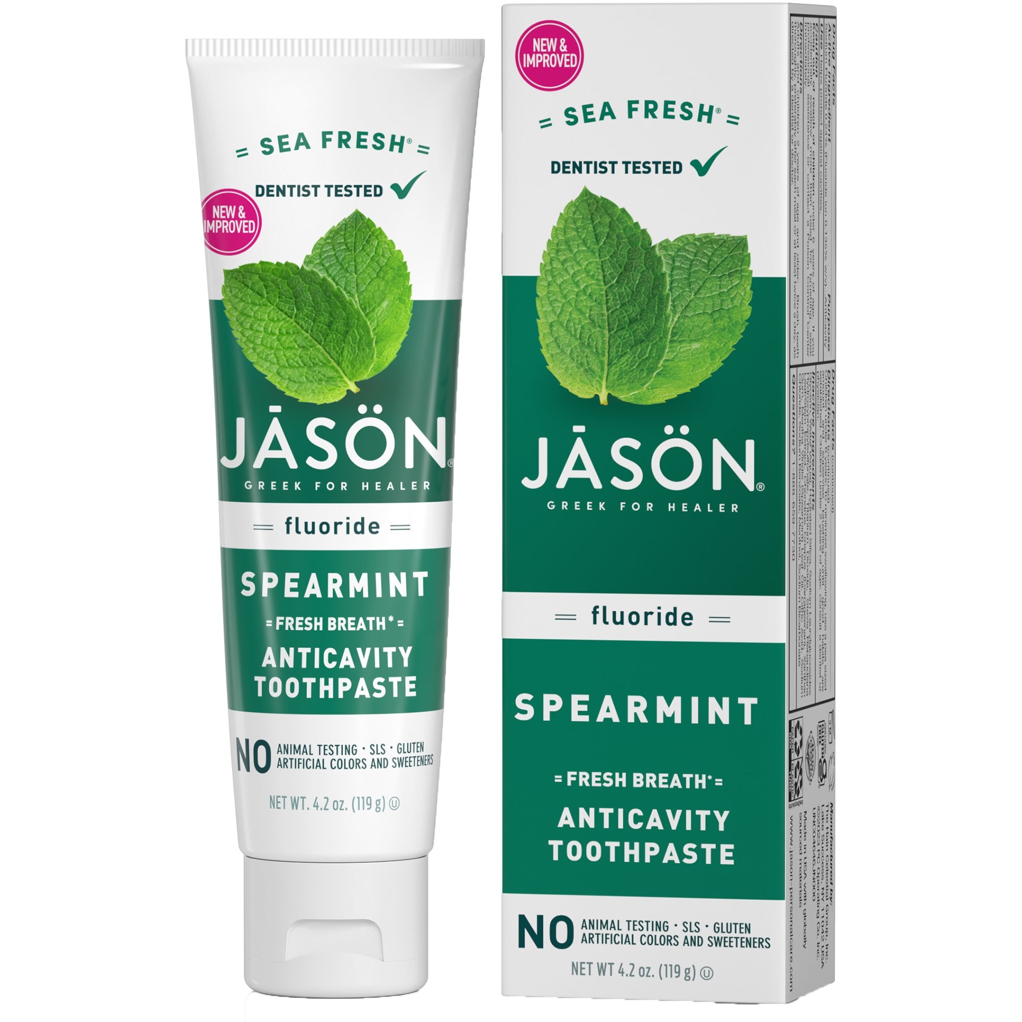 Sea Fresh® Spearmint Fresh Breath Toothpaste Fluoride Free - mypure.co.uk